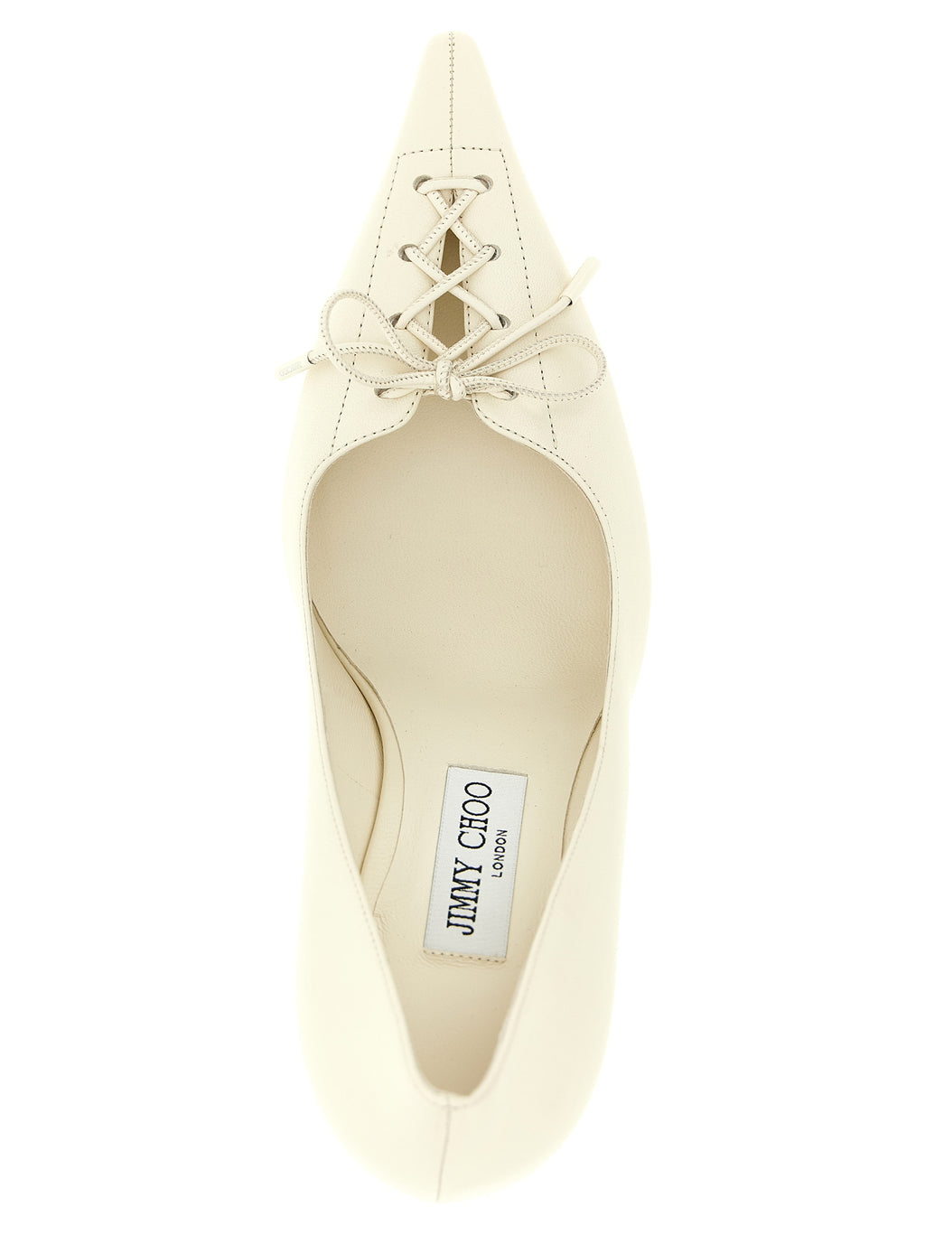 White Leather High Heel Pumps