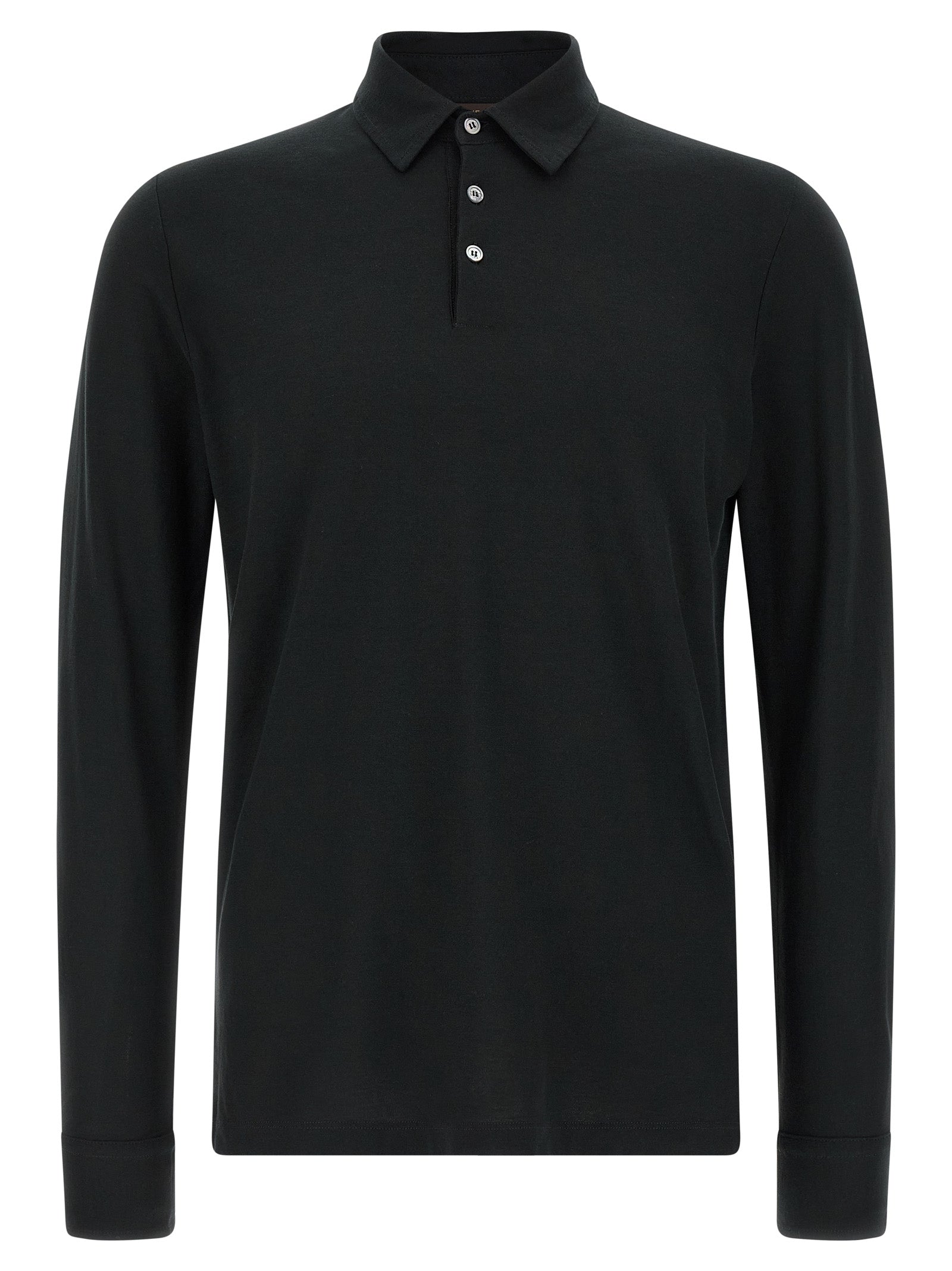 Black Cotton Polo Shirt