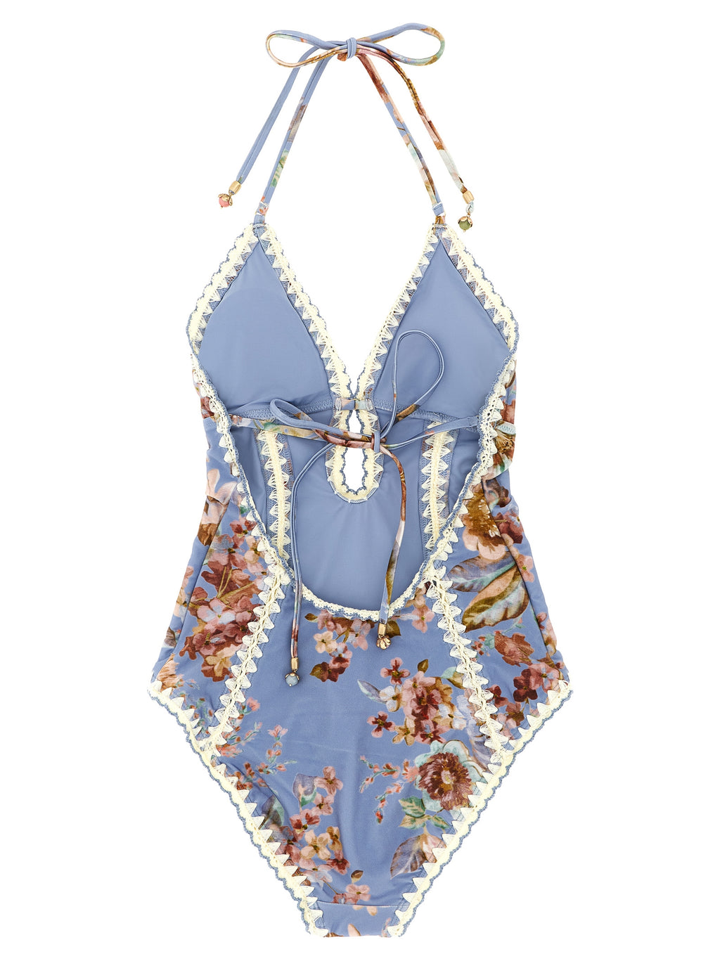 Blue Polyamide One-Piece Swimsuit