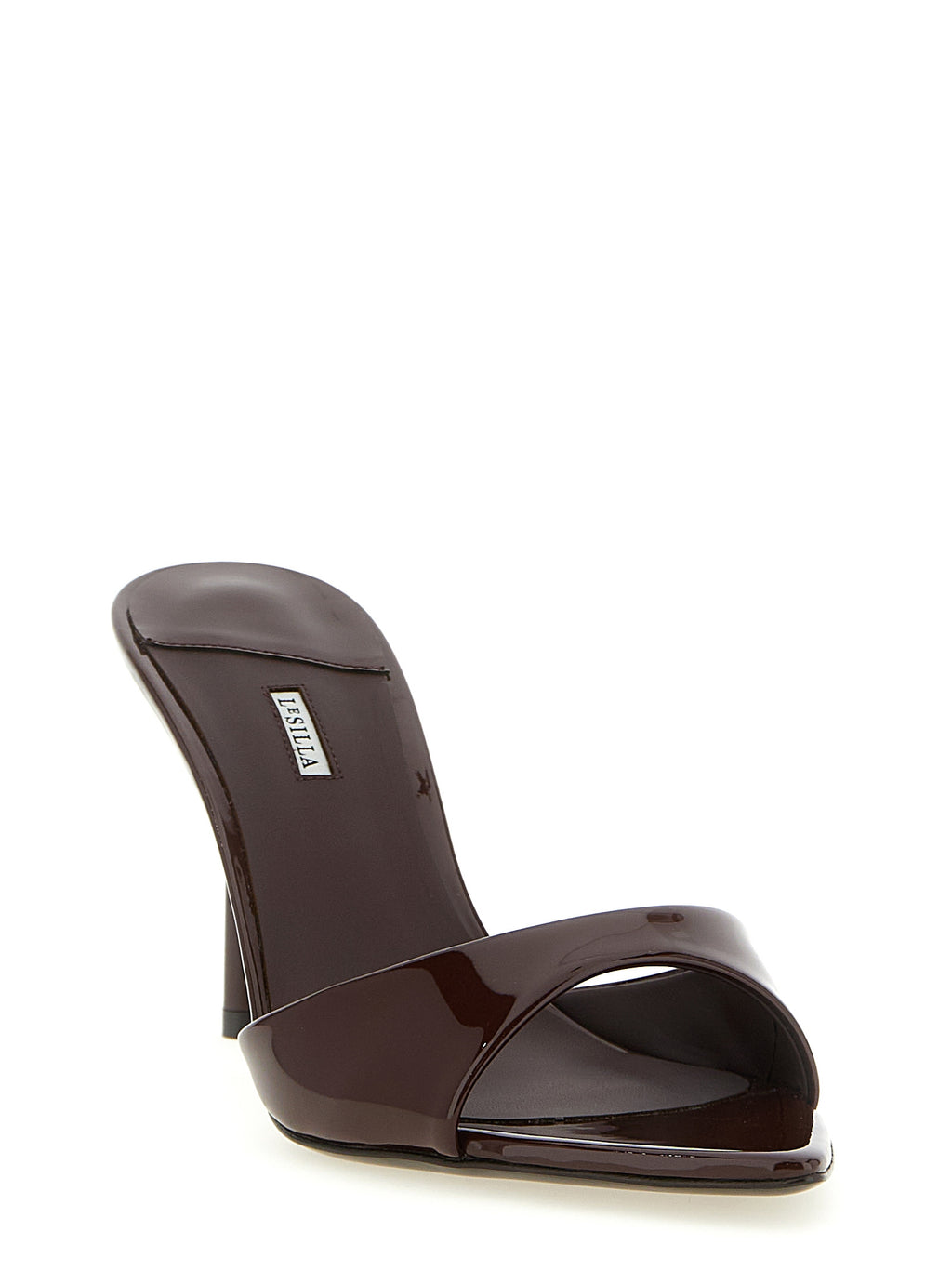 Brown Calfskin Stiletto Heel Sandals