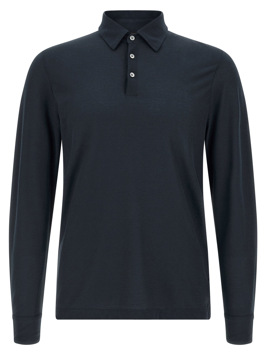 Blue Cotton Polo Shirt