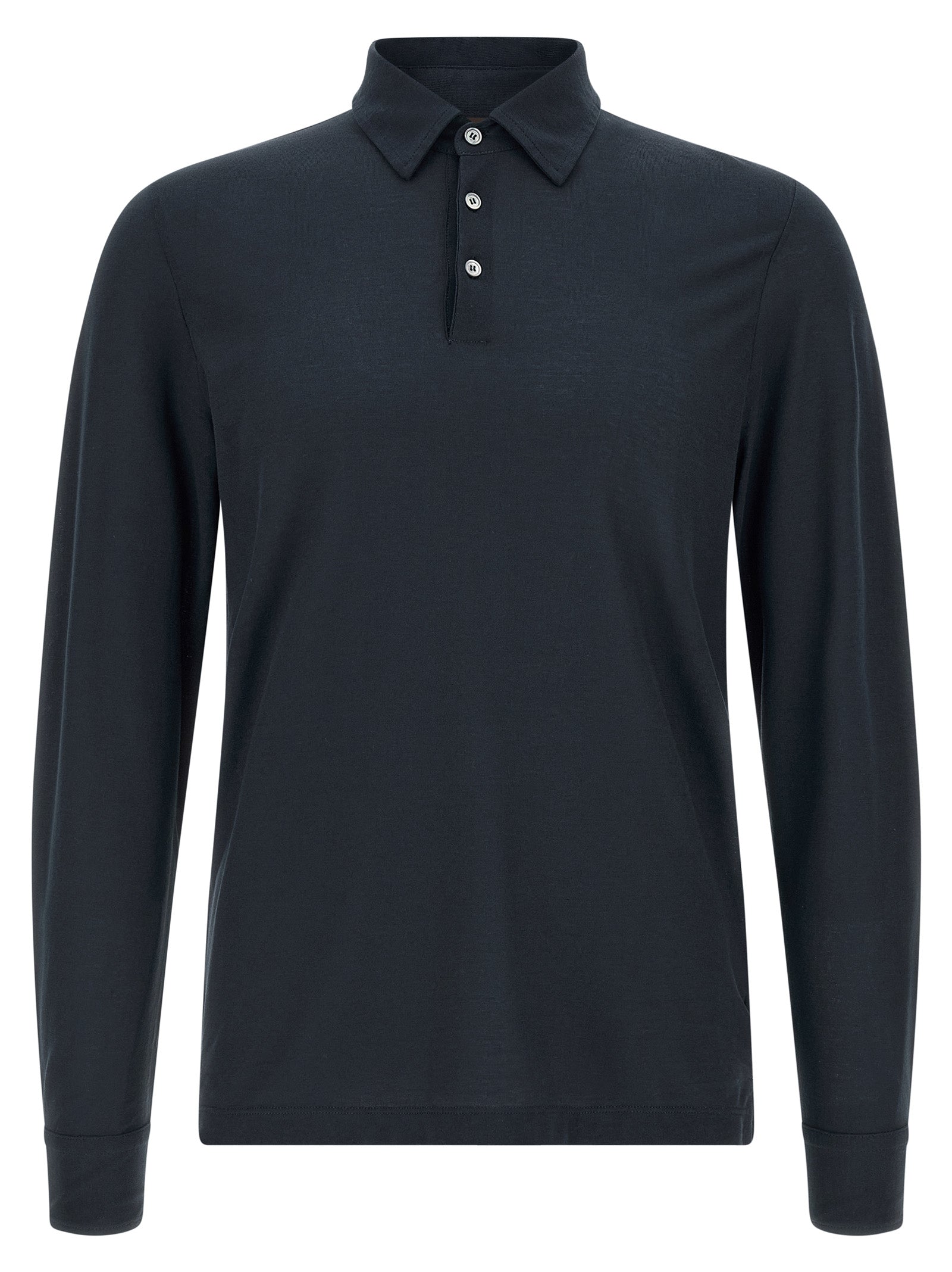 Blue Cotton Polo Shirt