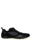 Black Polyester Athletic Sneakers