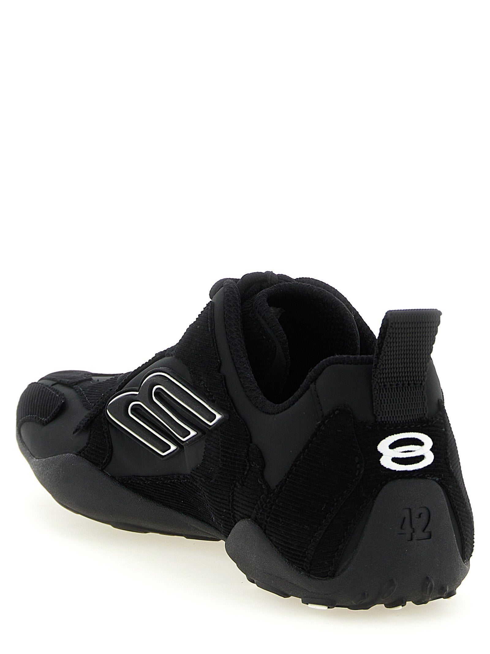 Black Polyester Athletic Sneakers