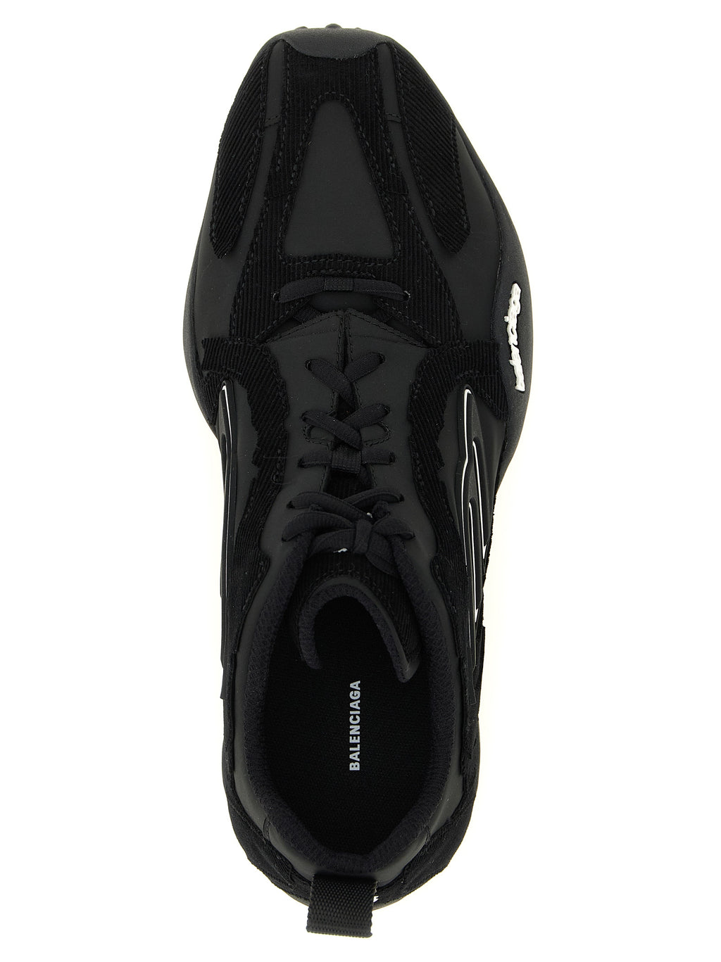 Black Polyester Athletic Sneakers