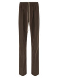 Brown Cotton Casual Pants