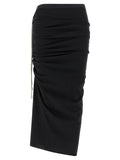 Black Cotton Midi Skirt