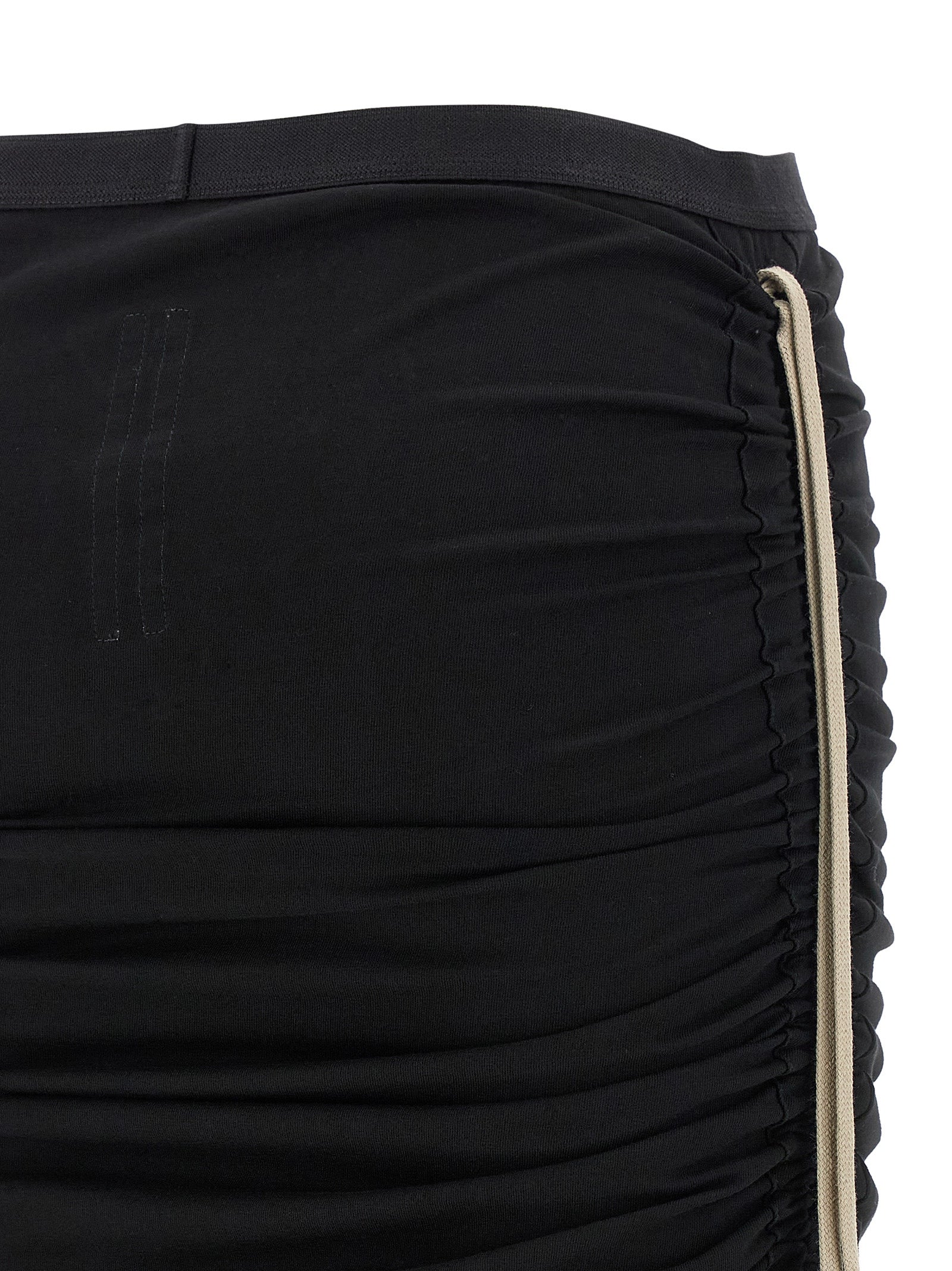 Black Cotton Midi Skirt
