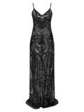 Black Polyester Long Dress