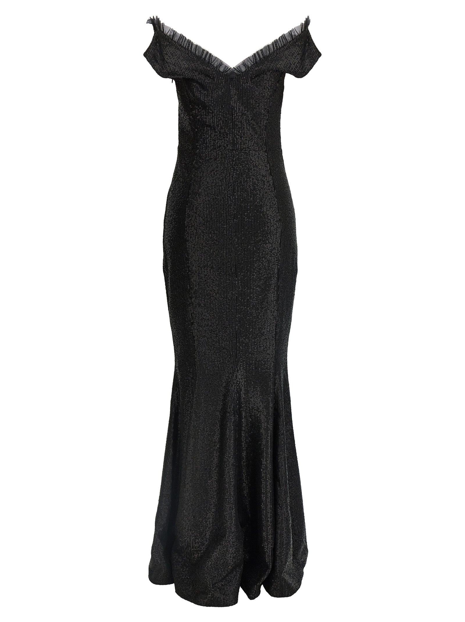Black Polyester Long Dress