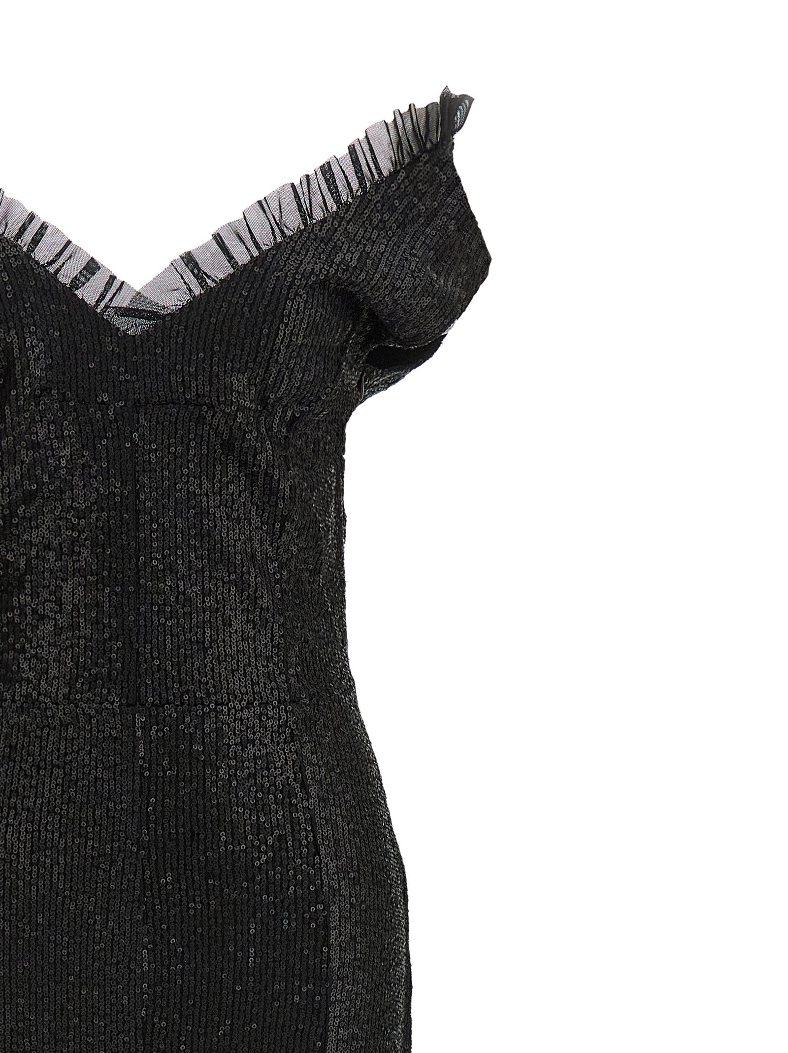 Black Polyester Long Dress