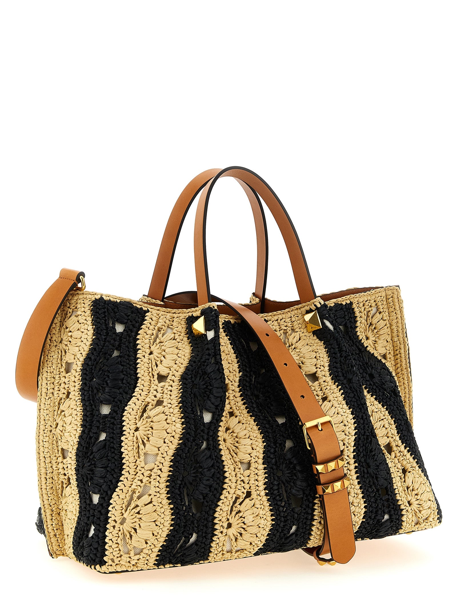 Beige Viscose Handbag