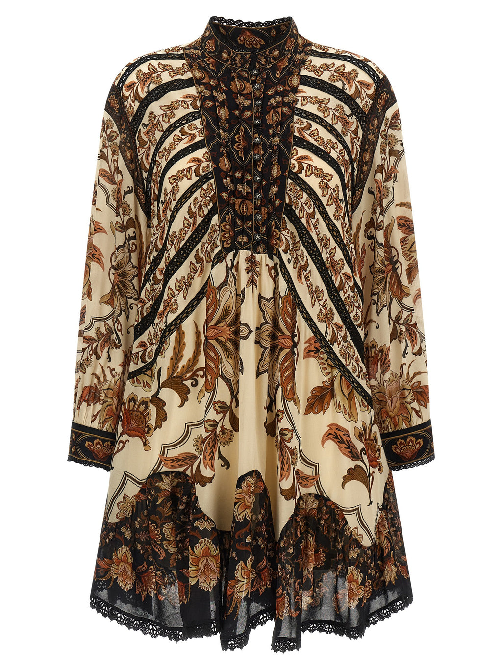 Beige Viscose Short Dress