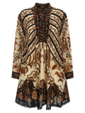Beige Viscose Short Dress