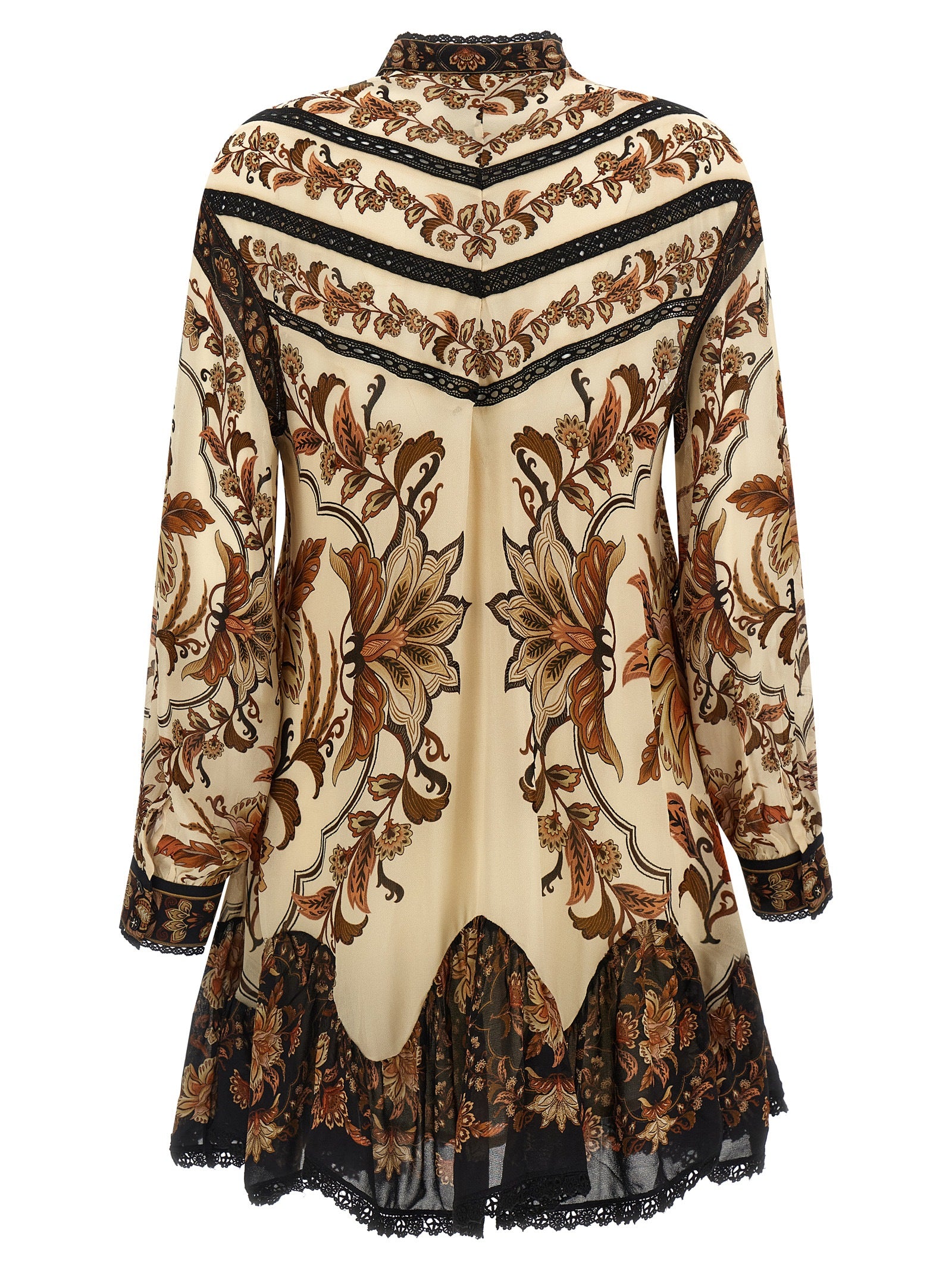 Beige Viscose Short Dress