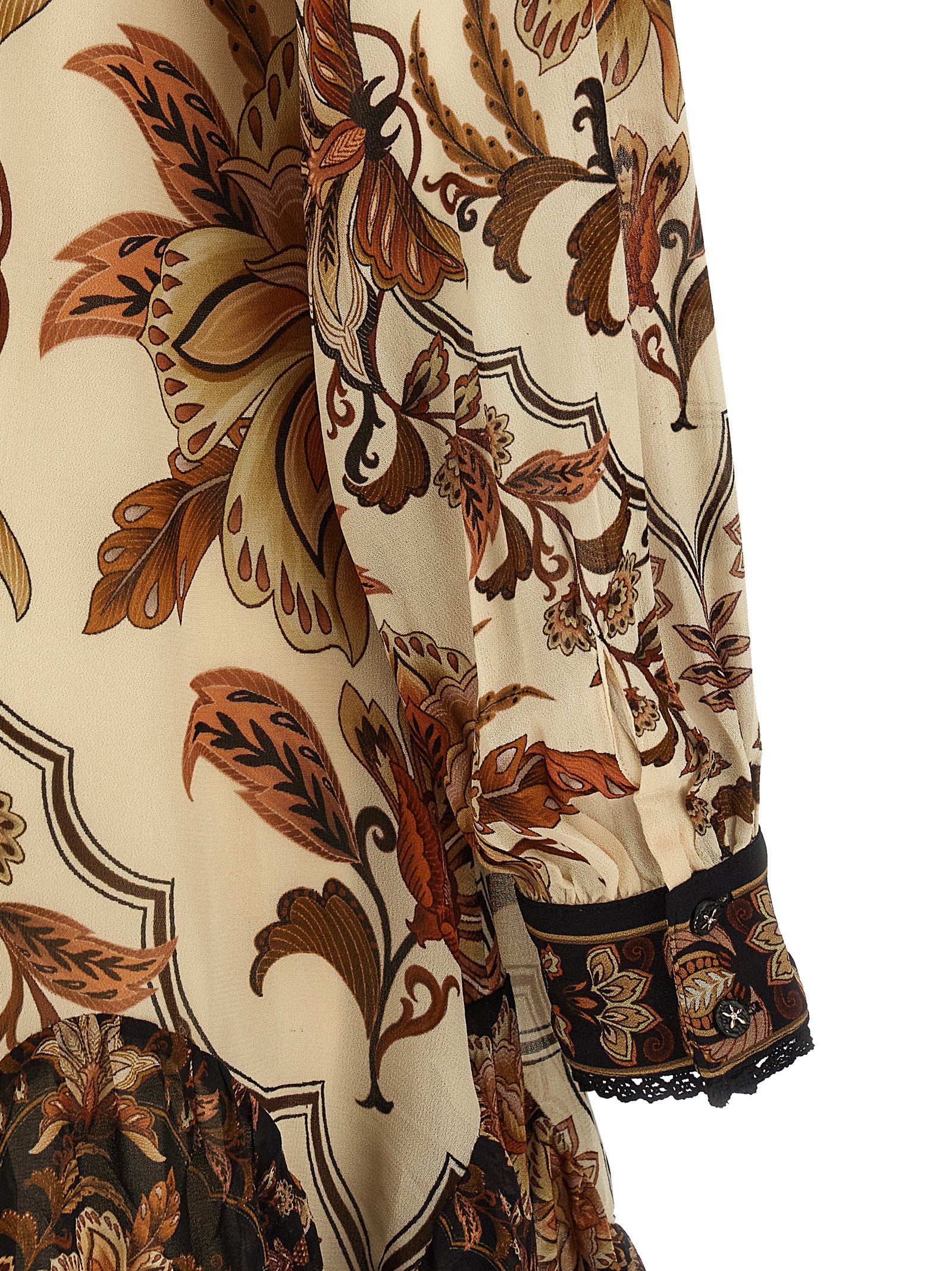 Beige Viscose Short Dress