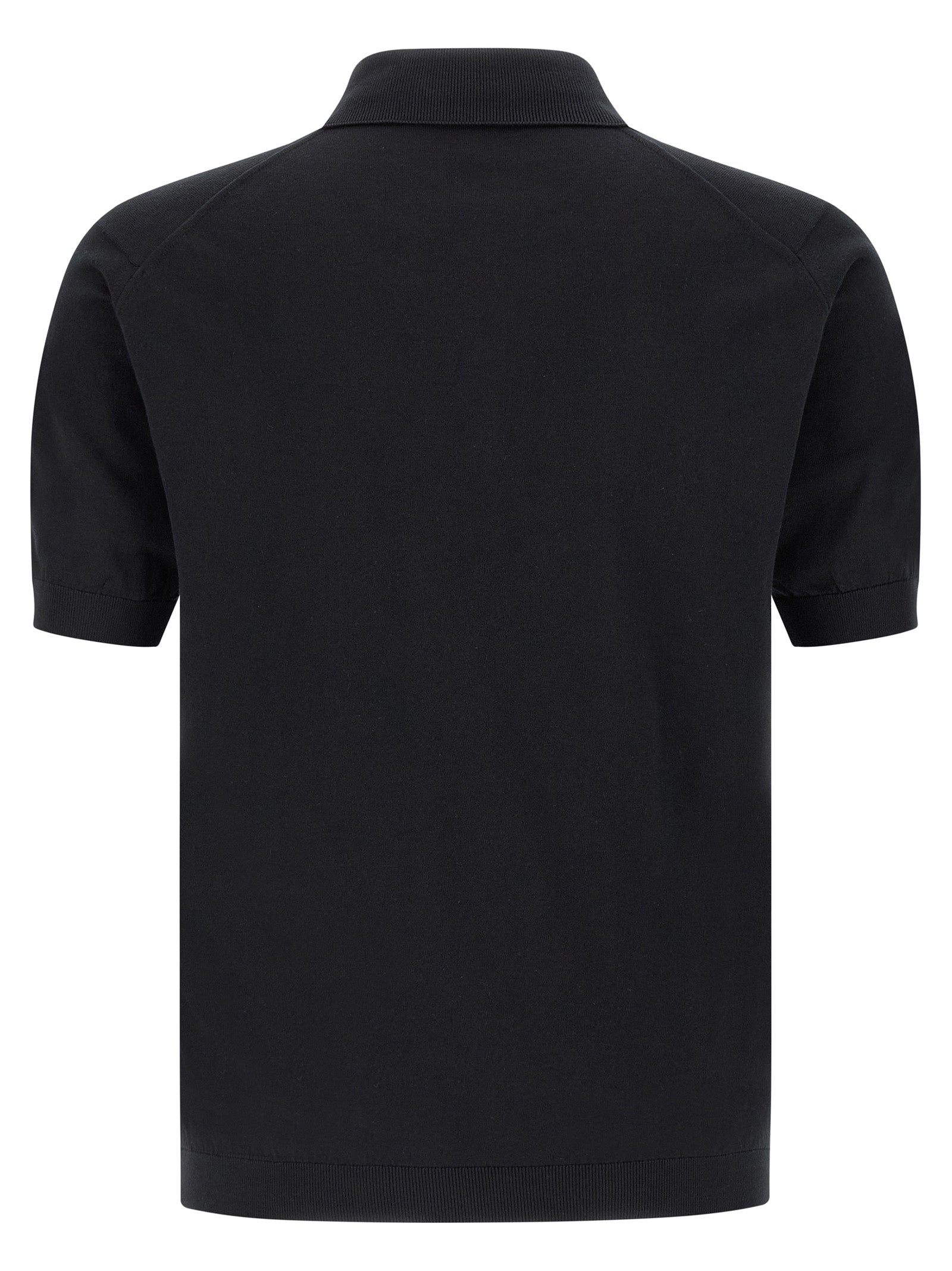 Black Cotton Polo Shirt