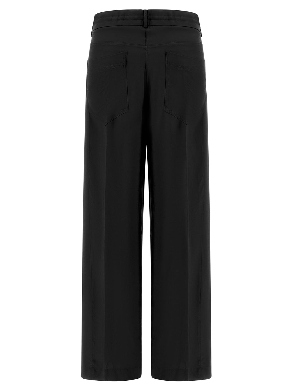 Black Viscose Casual Pants