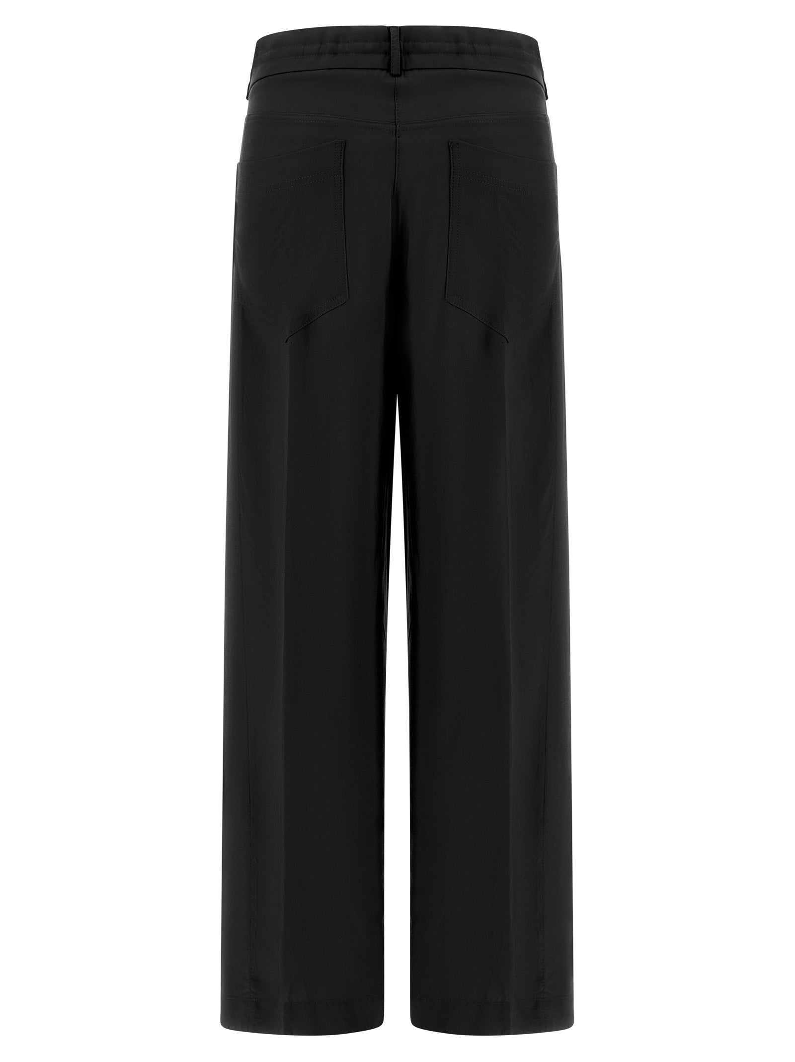 Black Viscose Casual Pants