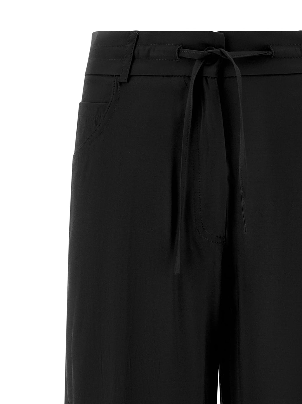 Black Viscose Casual Pants