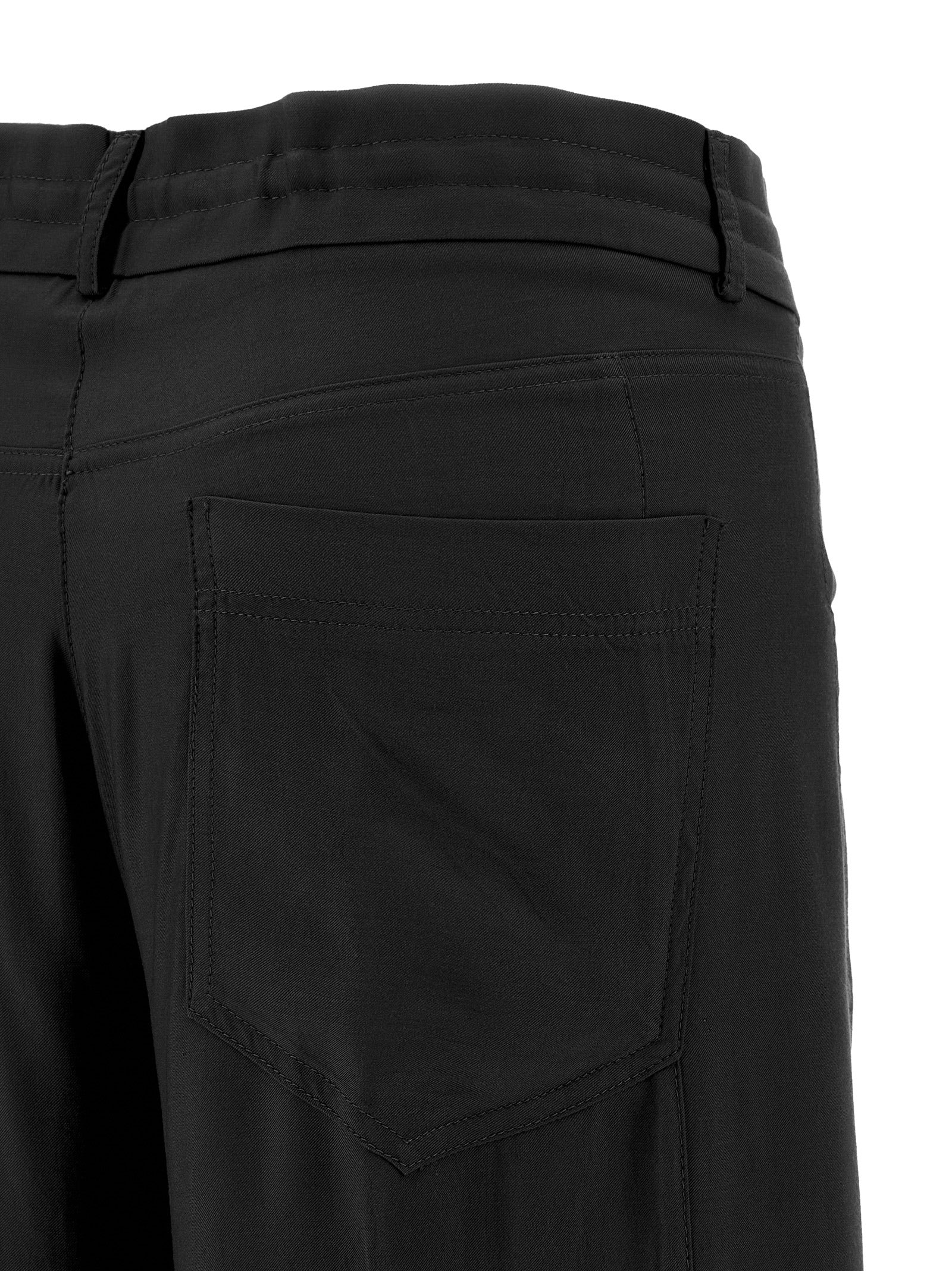 Black Viscose Casual Pants