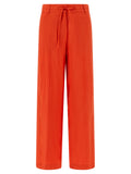 Orange Viscose Casual Pants