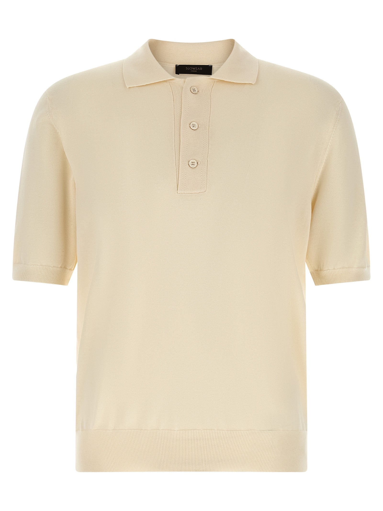 Beige Cotton Polo Shirt