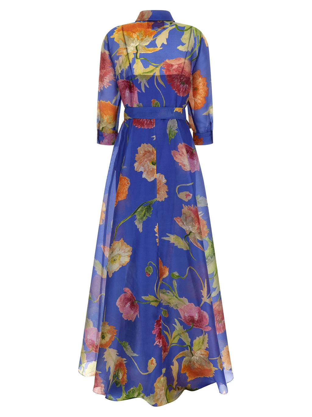 Blue Silk Long Dress