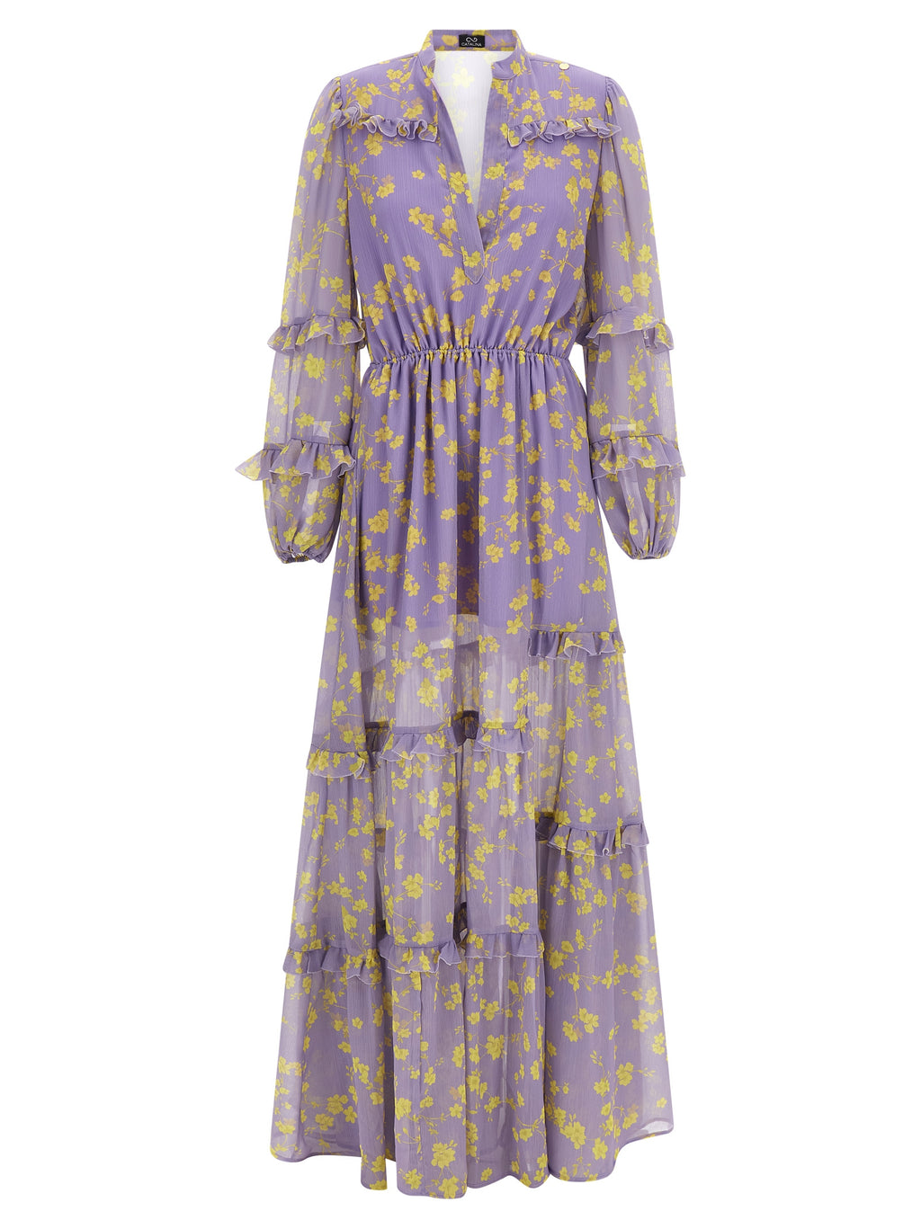 Purple Recycled Polyester Long Dress