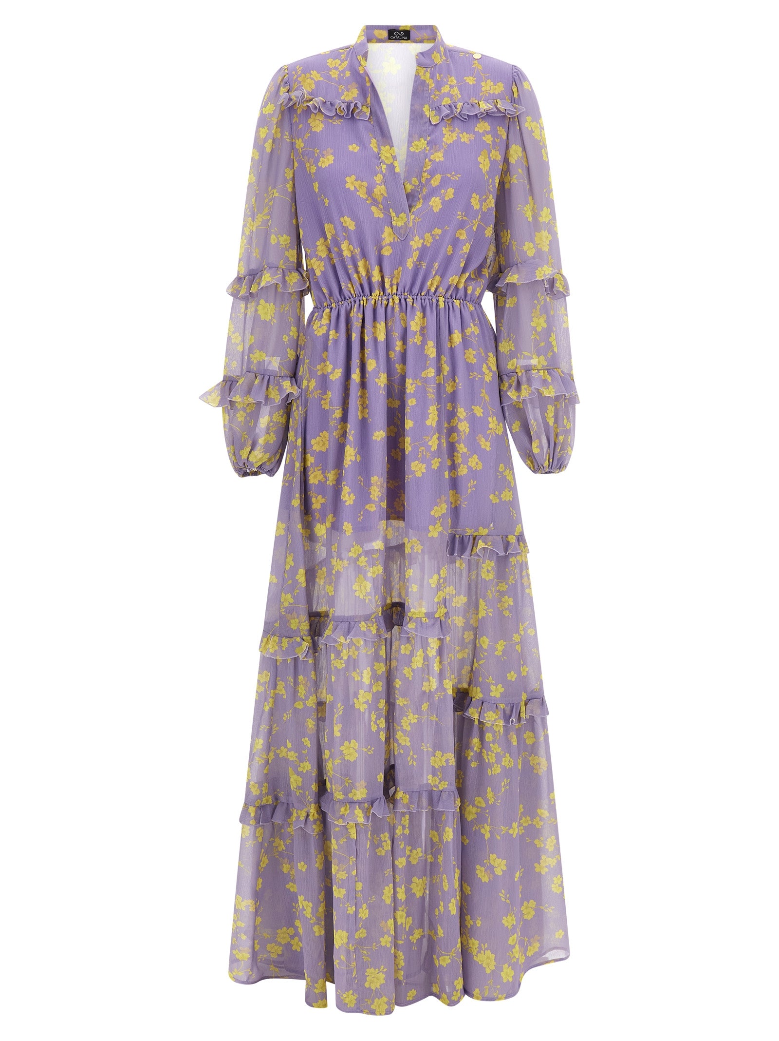 Purple Recycled Polyester Long Dress