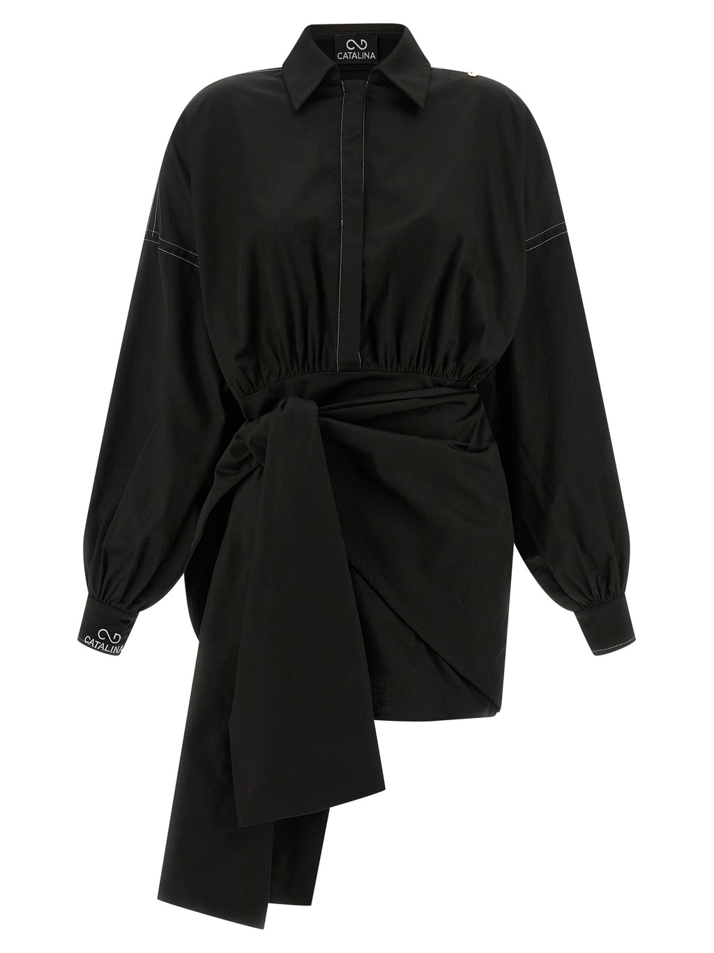 Black Polyester Short Dress