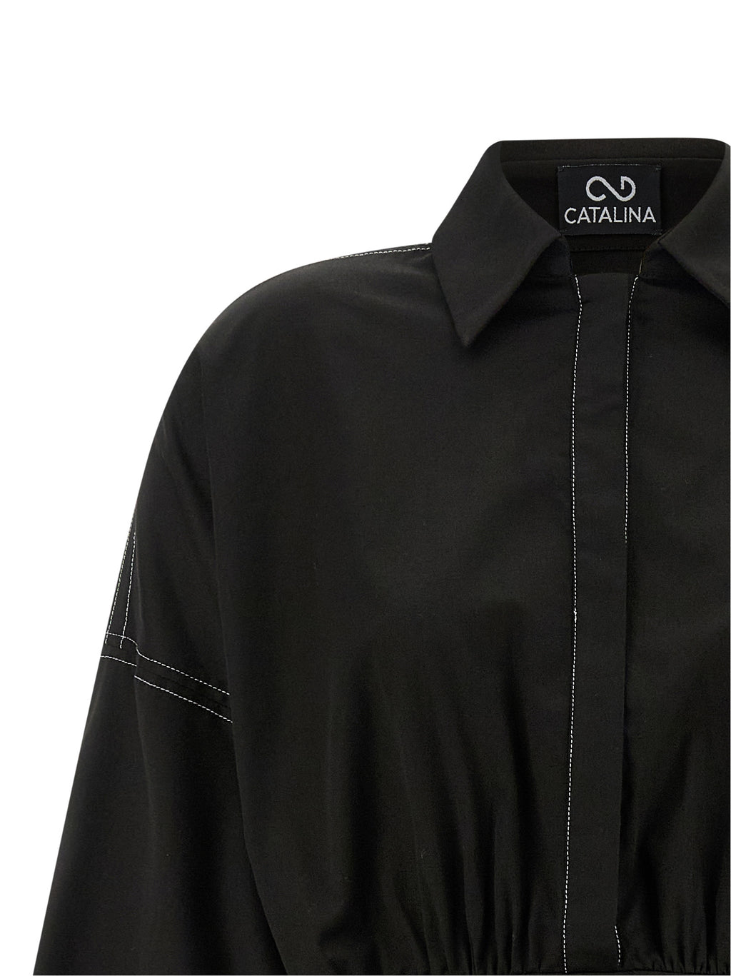 Black Polyester Short Dress
