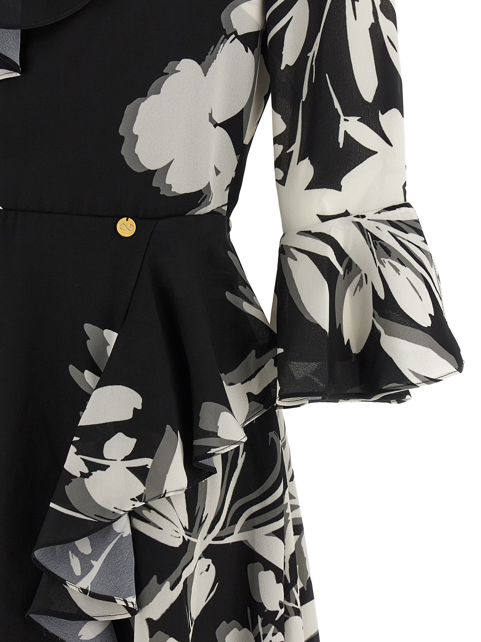 Bicolor Recycled Polyester Midi Dress