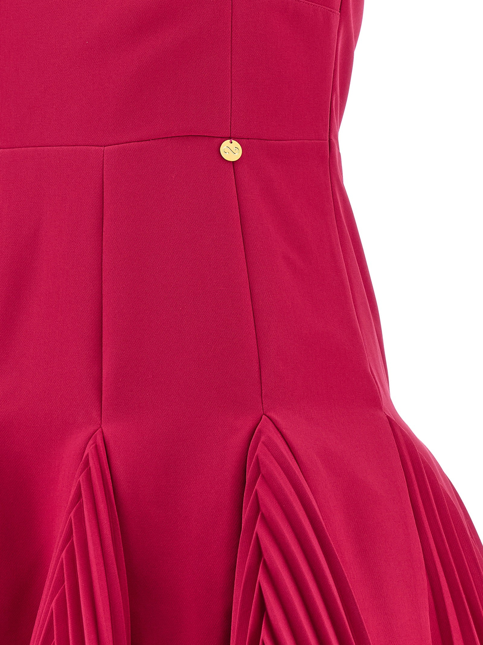 Fuchsia Polyester Short Dress