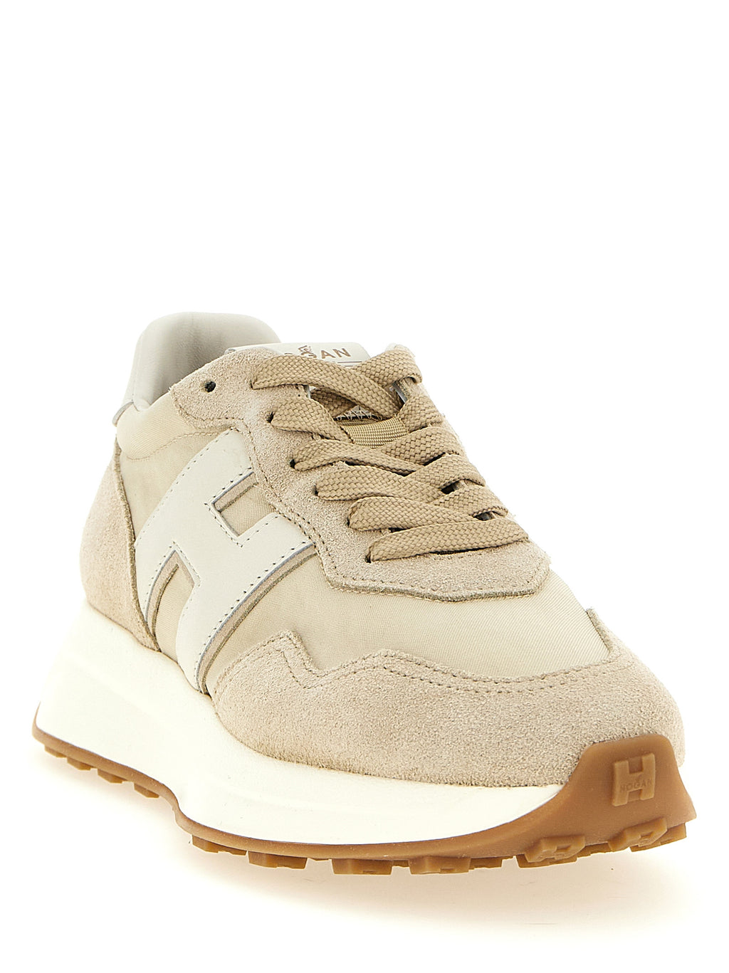 Beige Polyamide Athletic Sneakers