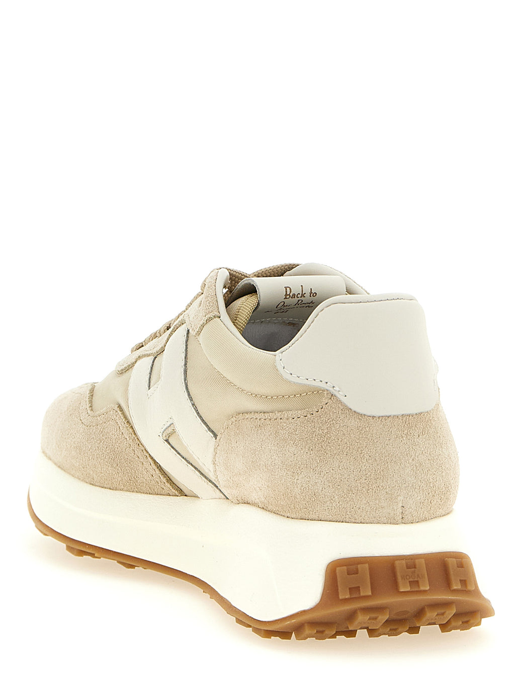 Beige Polyamide Athletic Sneakers