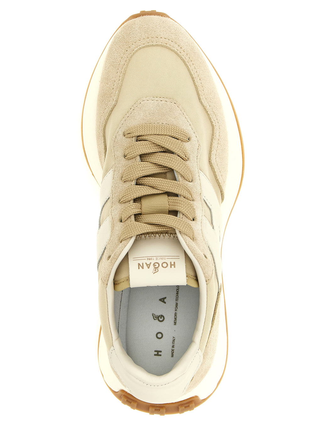 Beige Polyamide Athletic Sneakers