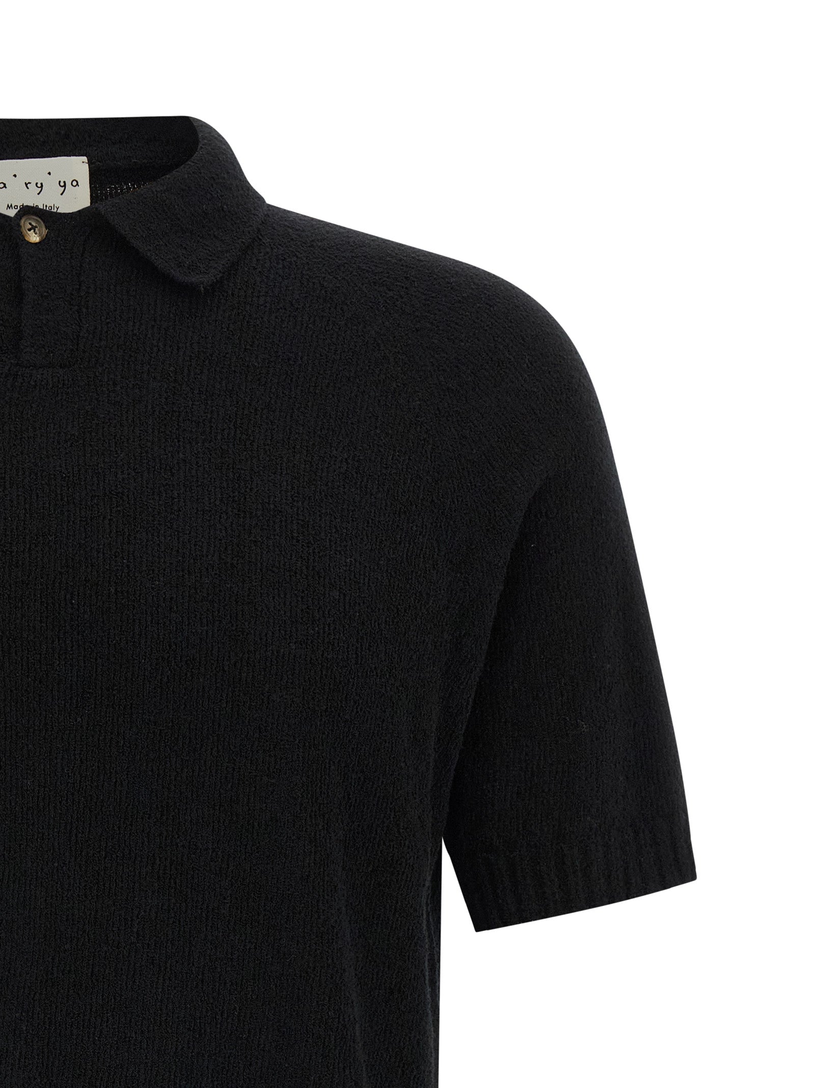 Black Cotton Polo Shirt