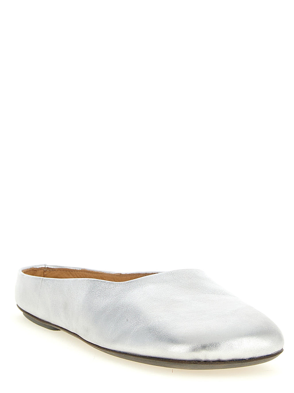 Silver Calfskin Mules