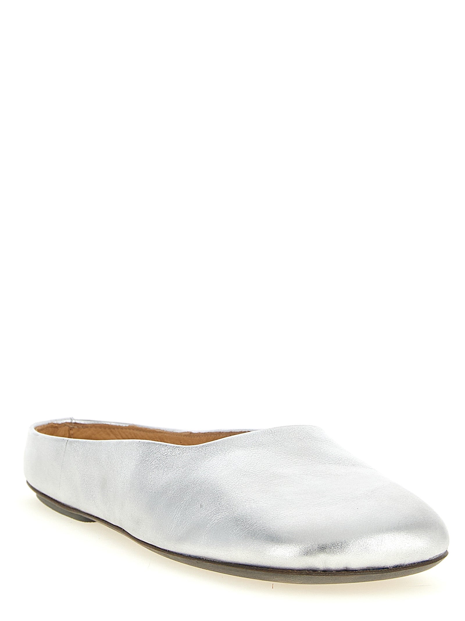 Silver Calfskin Mules