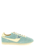 Blue Cowhide Low Top Sneakers