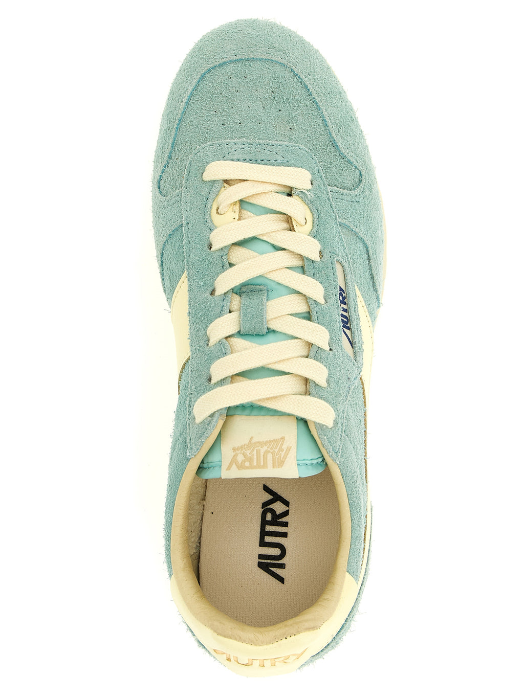 Blue Cowhide Low Top Sneakers