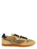 Beige Cotton Athletic Sneakers