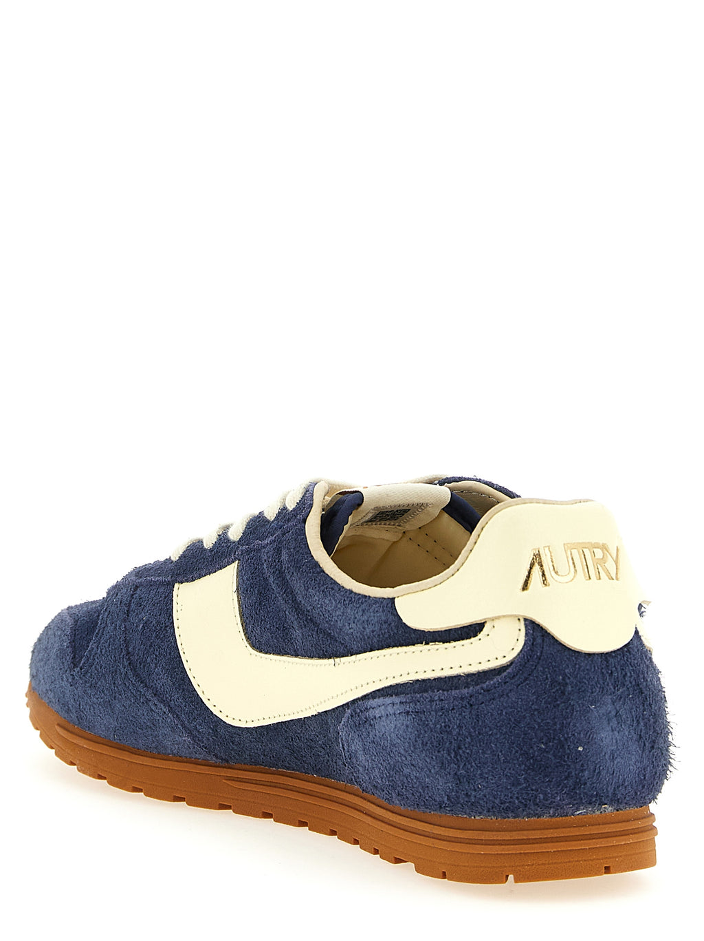 Blue Cowhide Athletic Sneakers