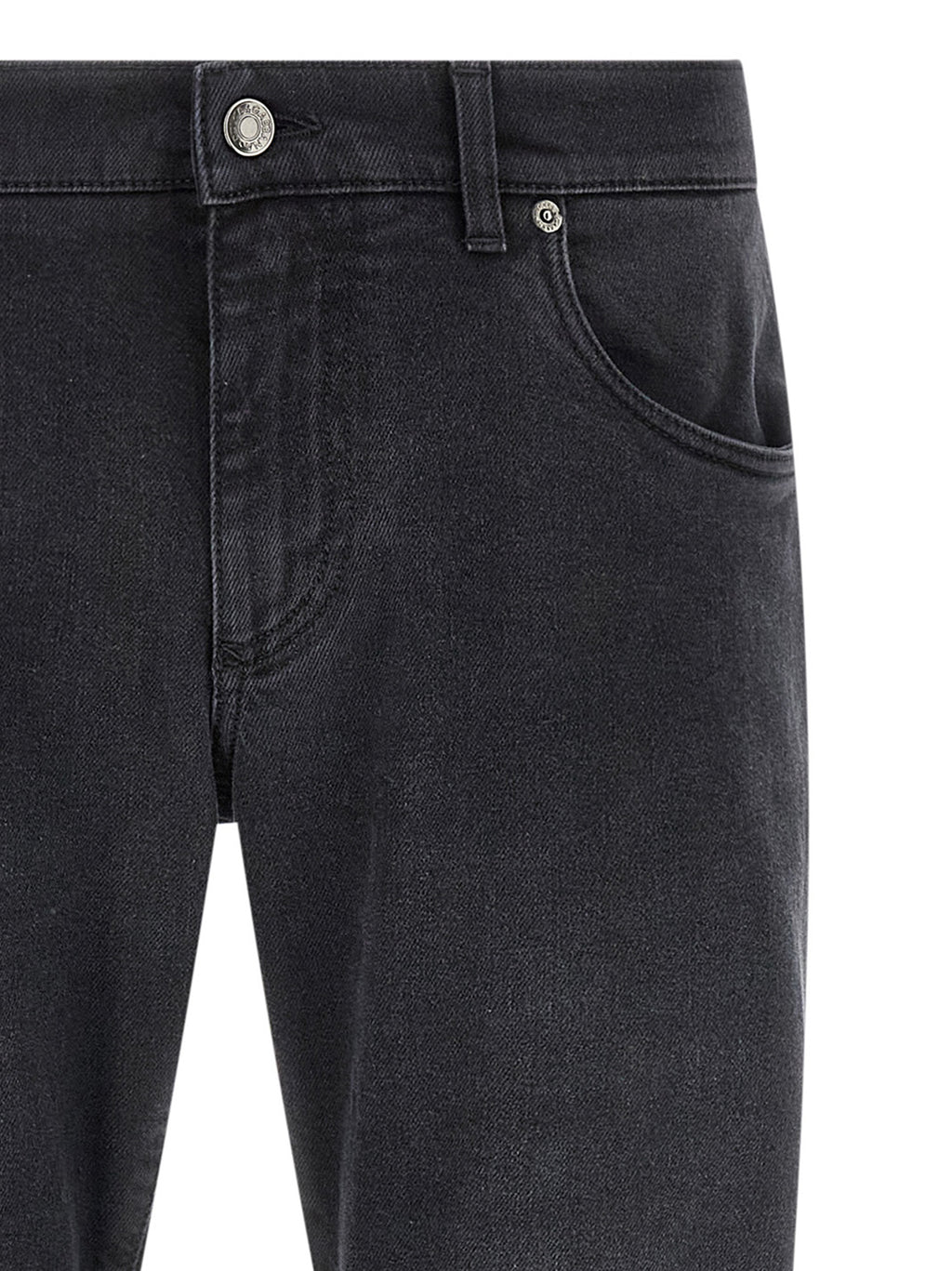 Black Cotton Straight-Leg Jeans