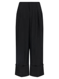 Black Viscose Casual Pants