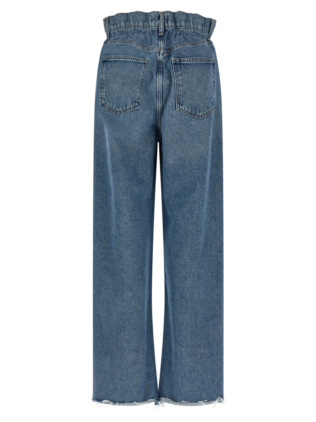 Blue Cotton Straight-Leg Jeans