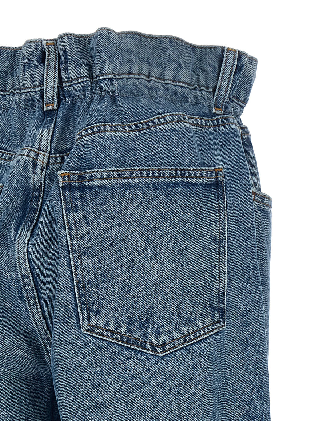 Blue Cotton Straight-Leg Jeans