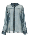 Blue Silk Blouse