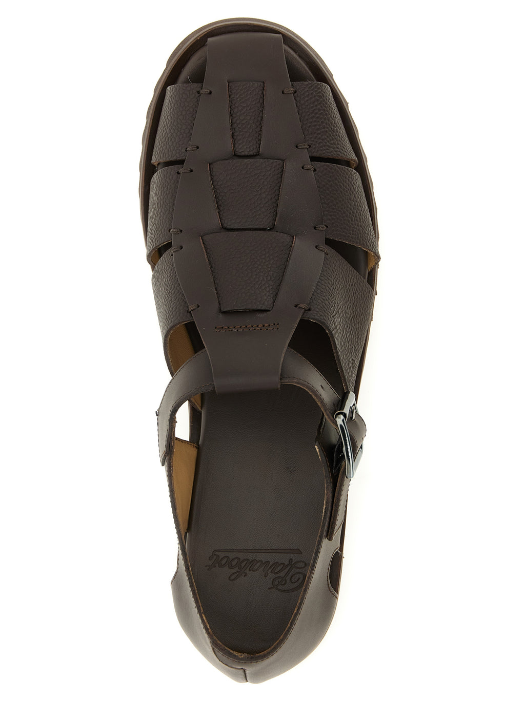 Brown Calfskin Flat Sandals